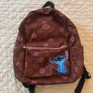 Disney Stitch Brown Floral Backpack